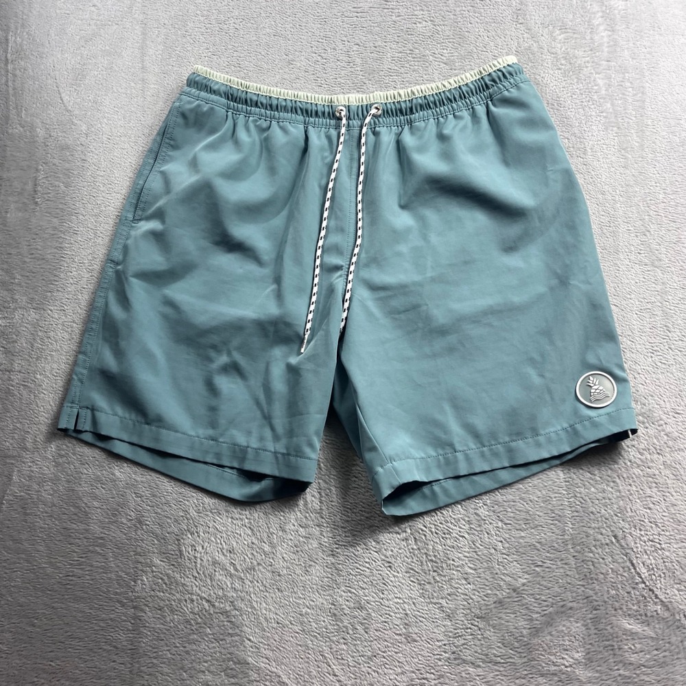 Chubbies Mens 7 Inch Inseam Swim Trunks Teal Blue Mesh Lined Shorts Medium